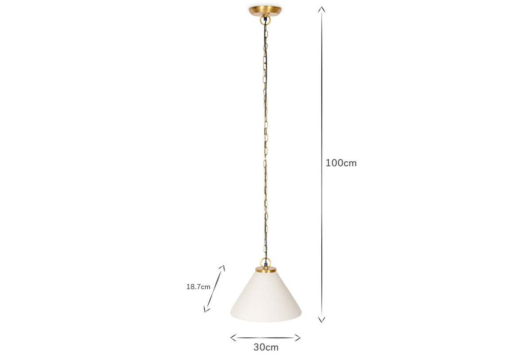Kiara Organic Shape Ceramic Pendant Light Off White Antique Brass