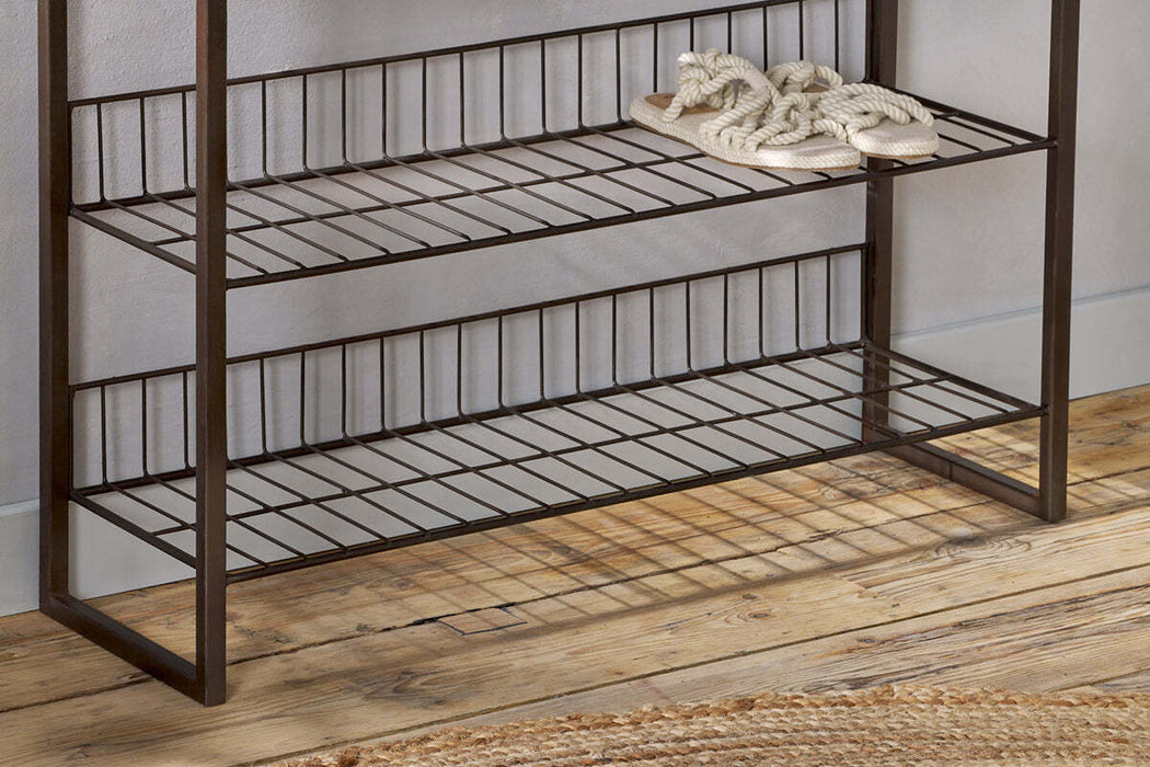 Kiyoma Iron Wood Tall Standing Shelves Natural