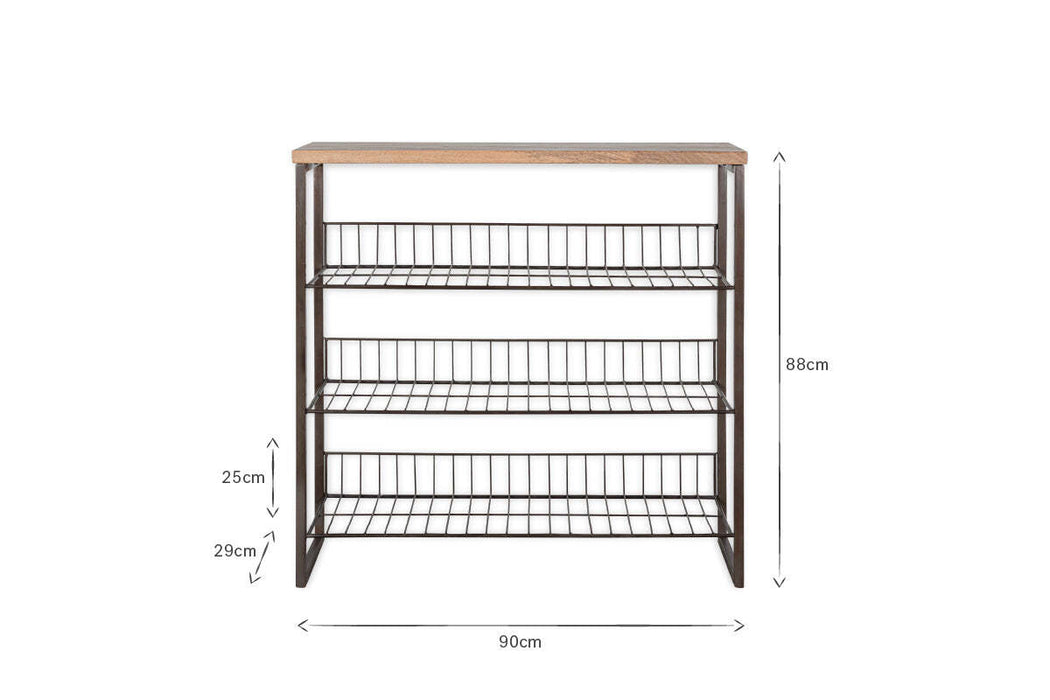 Kiyoma Iron Wood Tall Standing Shelves Natural