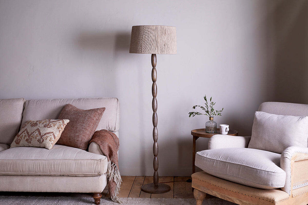 Konali Mango Wood Floor Lamp Ash Stain