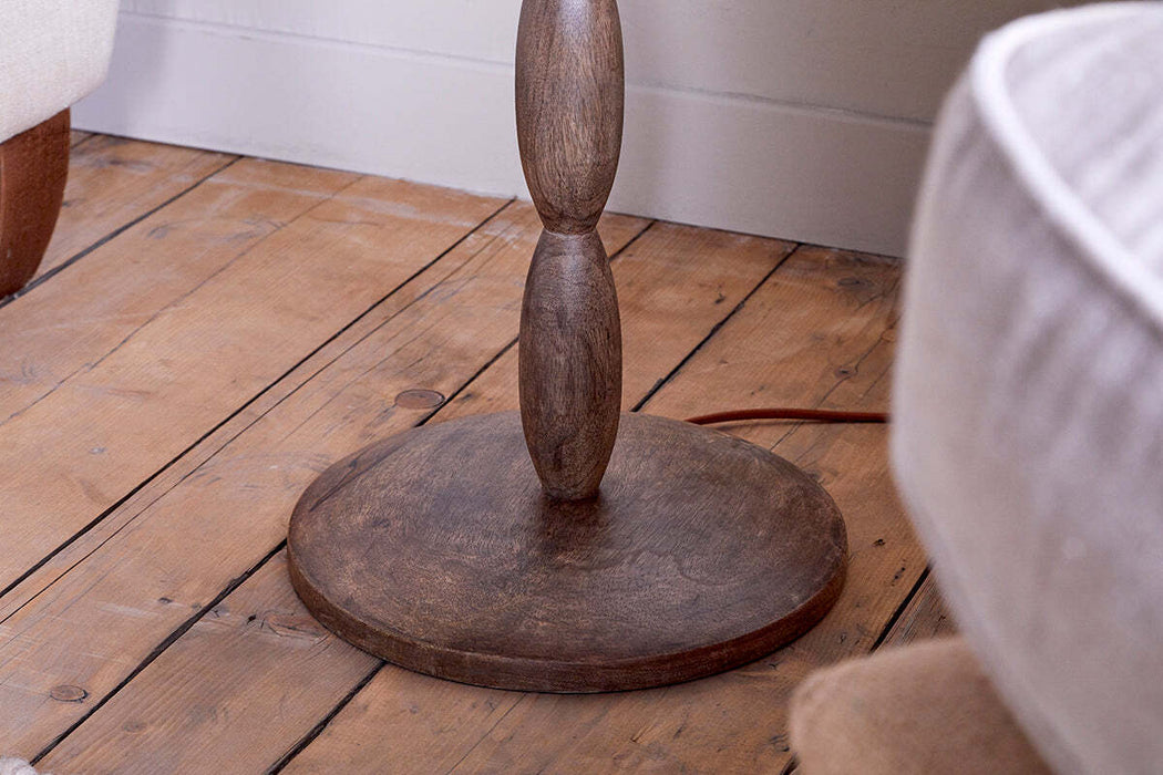 Konali Mango Wood Floor Lamp Ash Stain