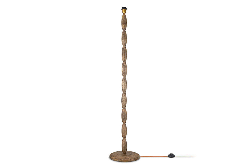 Konali Mango Wood Floor Lamp Ash Stain