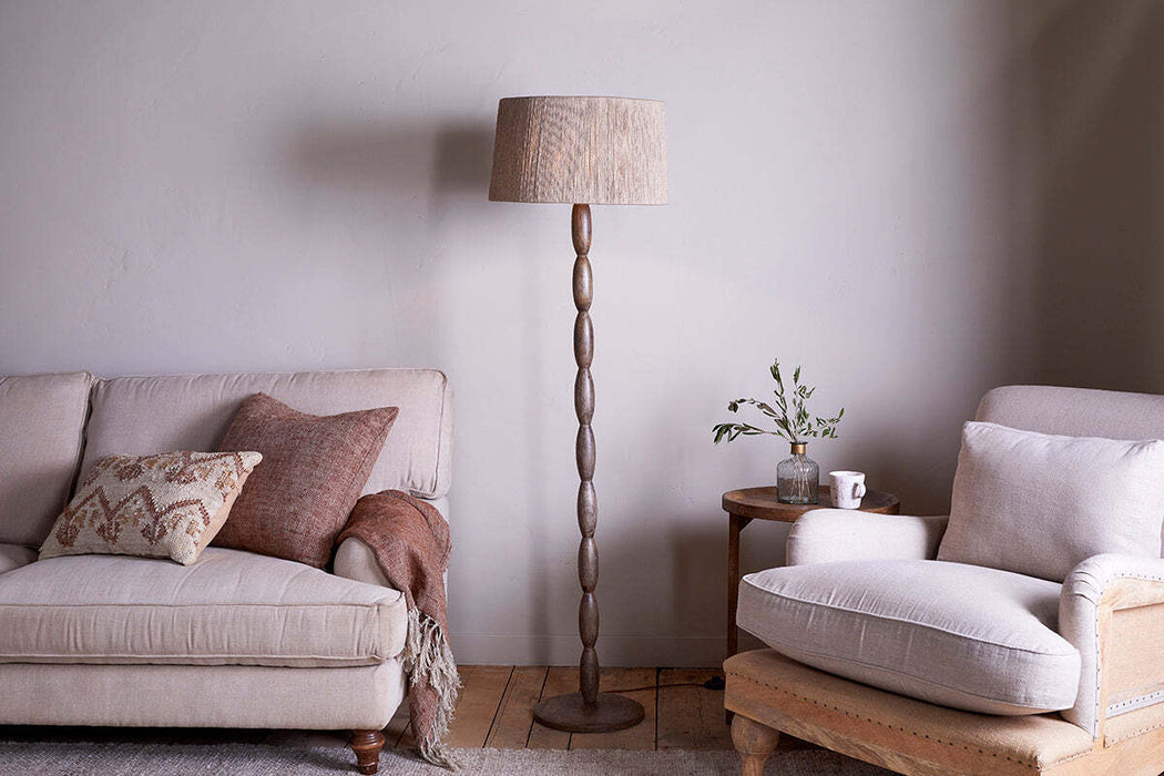 Konali Mango Wood Floor Lamp Ash Stain