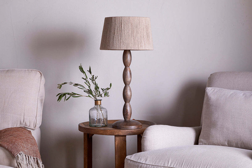 Konali Mango Wood Table Lamp Ash Stain