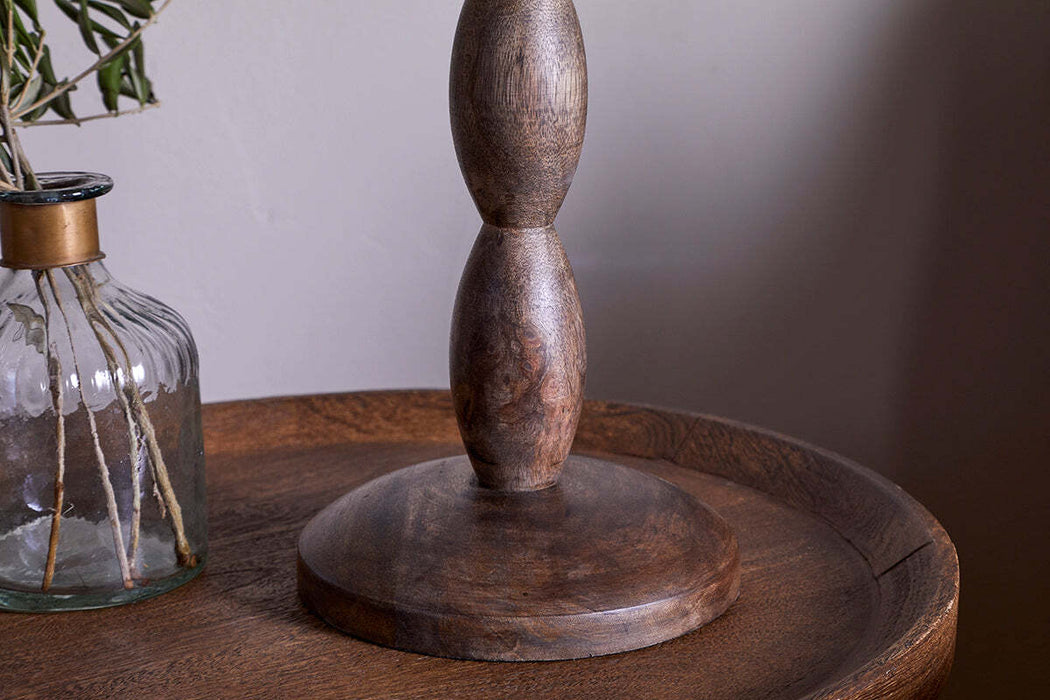 Konali Mango Wood Table Lamp Ash Stain