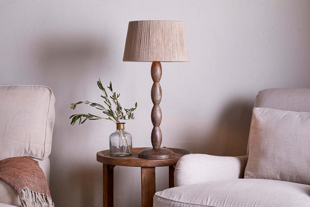 Konali Mango Wood Table Lamp Ash Stain