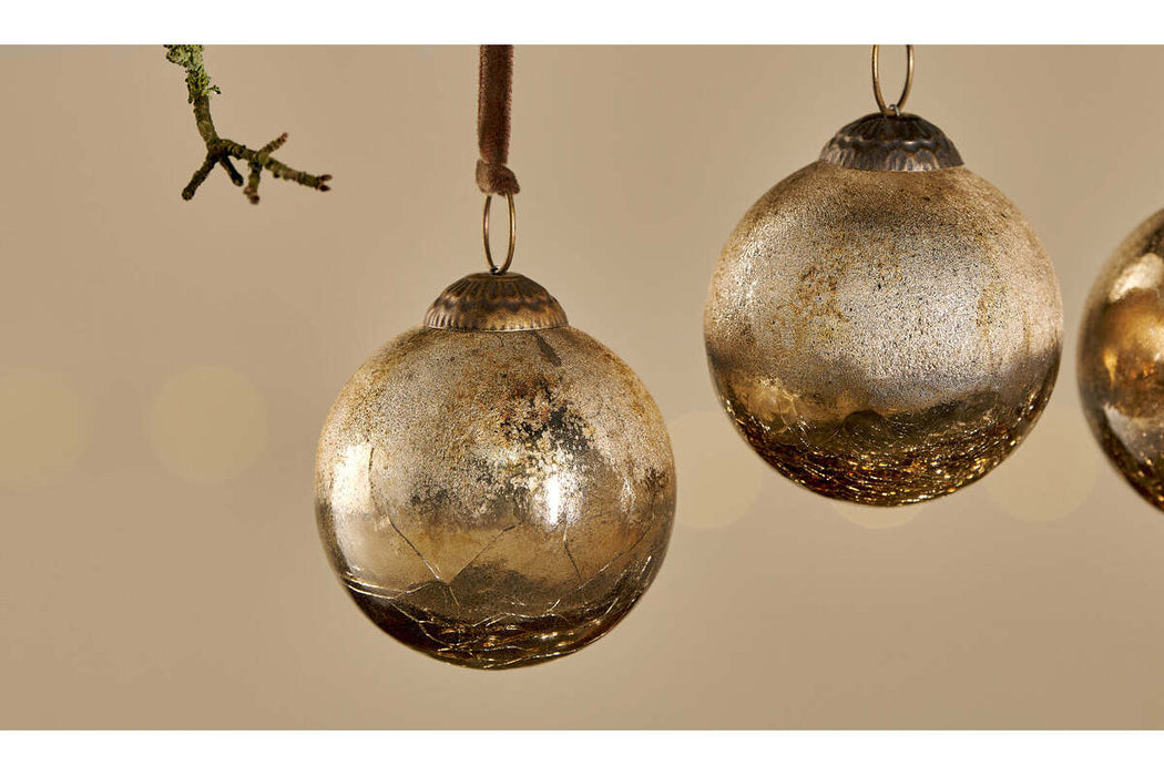 Konara Baubles Gold Crackle Set Of 4