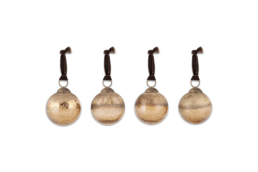 Konara Baubles Gold Crackle Set Of 4