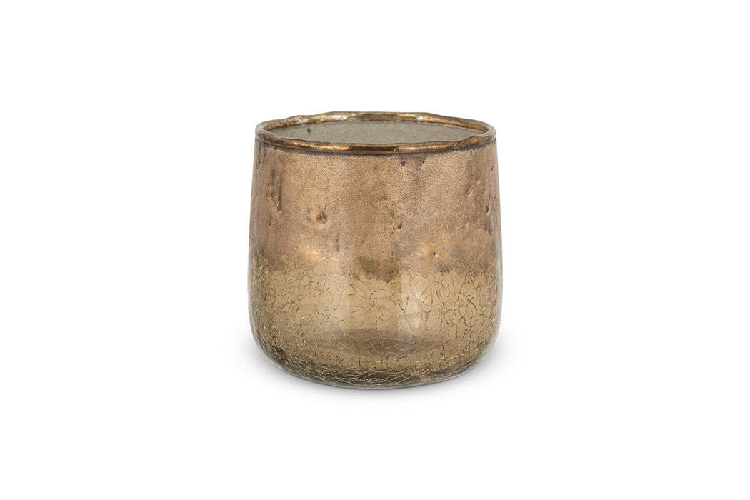 Konara Glass Tealight Holder Copper Smoke
