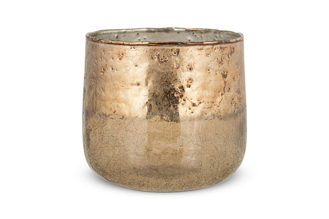 Konara Glass Tealight Holder - Copper Smoke