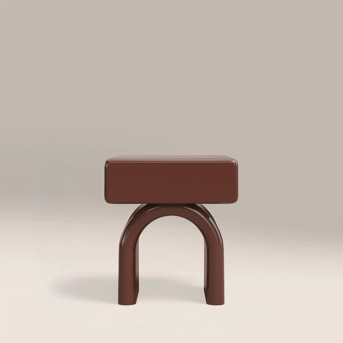 Kudo 1 Drawer Rectangle Bedside Table High Gloss Burgundy