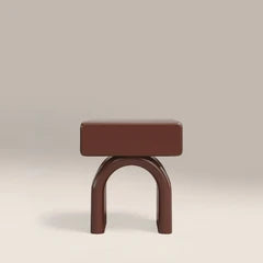 Kudo 1 Drawer Rectangle Bedside Table | High Gloss Burgundy