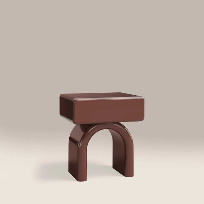 Kudo 1 Drawer Rectangle Bedside Table High Gloss Burgundy