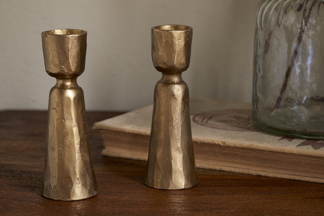 Lokoja Candle Holder Antique Brass Set Of 2