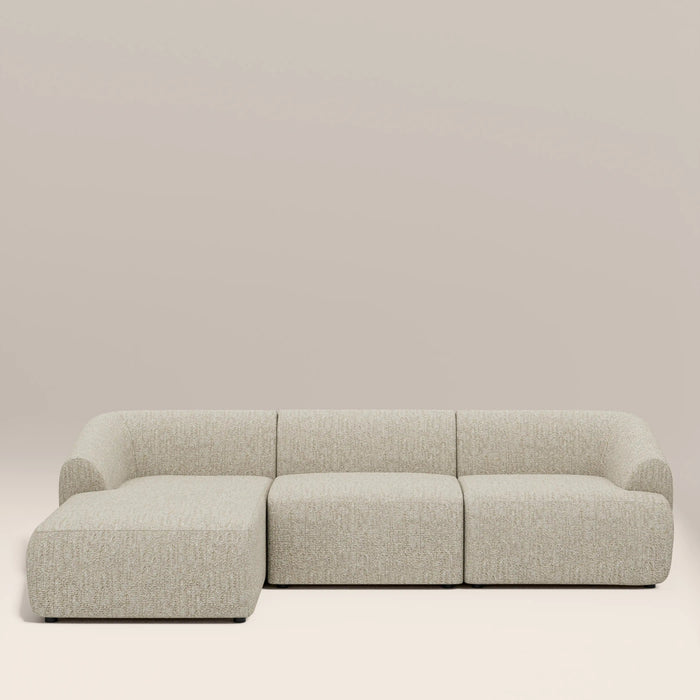 Malmo Left Hand 3 Seater Chaise Sofa Oatmeal Woven Boucle