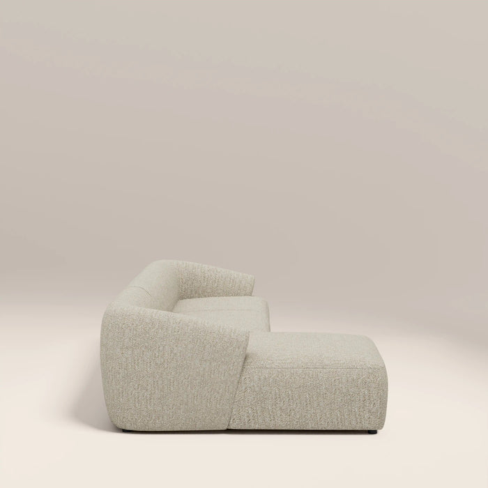 Malmo Left Hand 3 Seater Chaise Sofa Oatmeal Woven Boucle