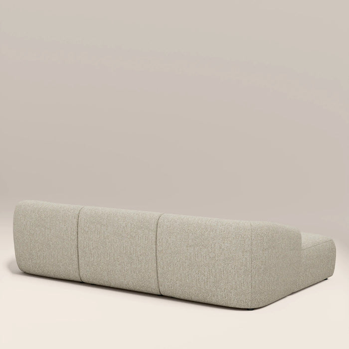 Malmo Left Hand 3 Seater Chaise Sofa Oatmeal Woven Boucle