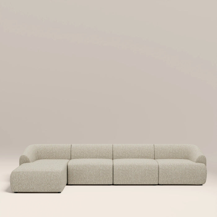 Malmo Left Hand 4 Seater Chaise Sofa Oatmeal Woven Boucle