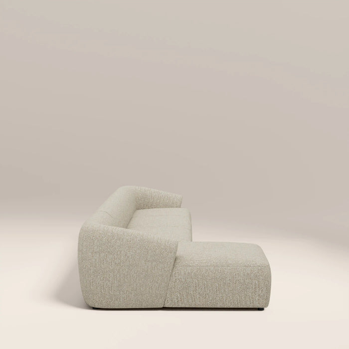 Malmo Left Hand 4 Seater Chaise Sofa Oatmeal Woven Boucle