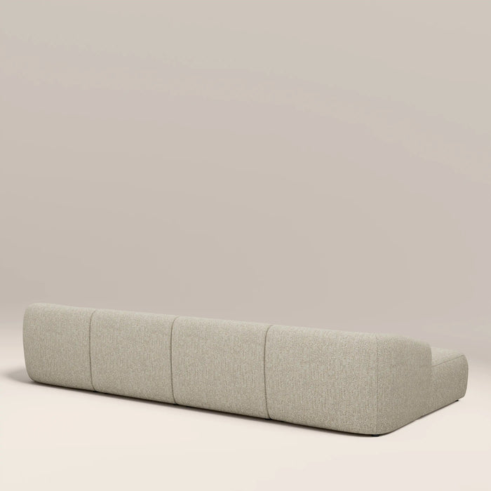 Malmo Left Hand 4 Seater Chaise Sofa Oatmeal Woven Boucle