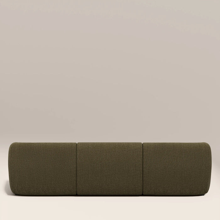 Malmo Left Hand 3 Seater Chaise Sofa Olive Green Velvet Chenille