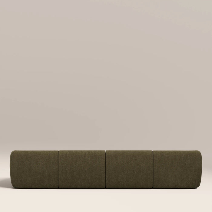 Malmo Left Hand 4 Seater Chaise Sofa Olive Green Velvet Chenille