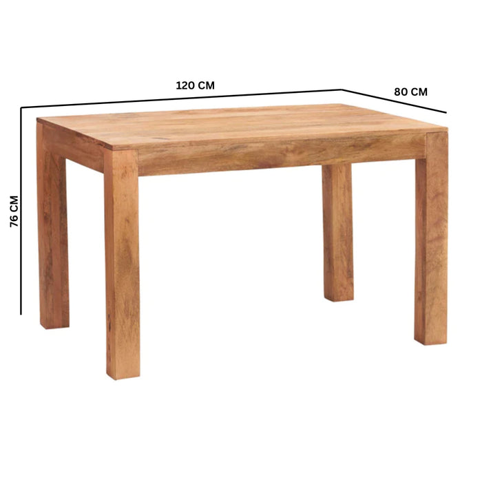 Toko Light Mango 4 FT Dining Set with Wooden Chairs