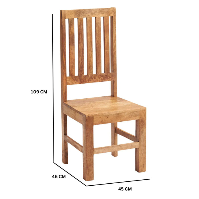 Toko Light Mango 6 FT Dining Set with Wooden Chairs