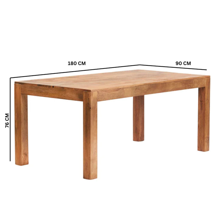 Toko Light Mango 6 FT Dining Set with Wooden Chairs