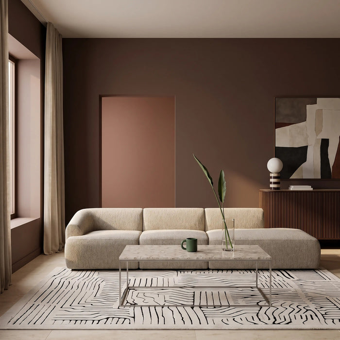 Malmo Right Divan Module Section Oatmeal Woven Boucle