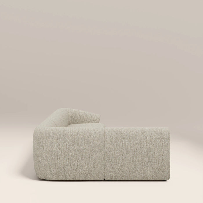 Malmo Left Hand Armless 3 Seater Corner Sofa Oatmeal Woven Boucle