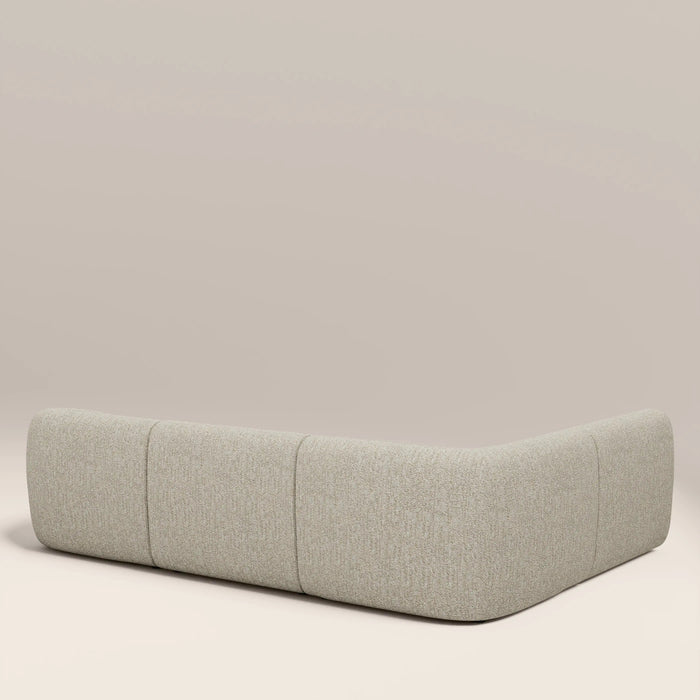 Malmo Left Hand Armless 3 Seater Corner Sofa Oatmeal Woven Boucle