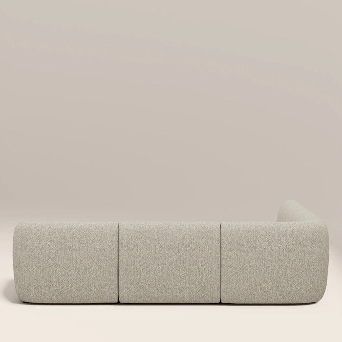Malmo Left Hand Armless 3 Seater Corner Sofa Oatmeal Woven Boucle