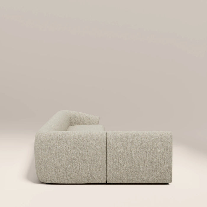 Malmo Left Hand Armless 4 Seater Corner Sofa Oatmeal Woven Boucle