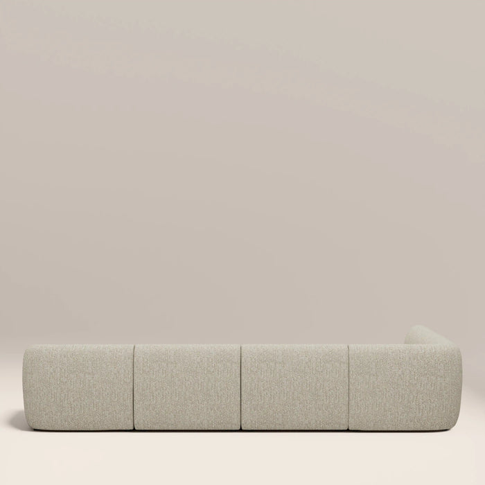 Malmo Left Hand Armless 4 Seater Corner Sofa Oatmeal Woven Boucle