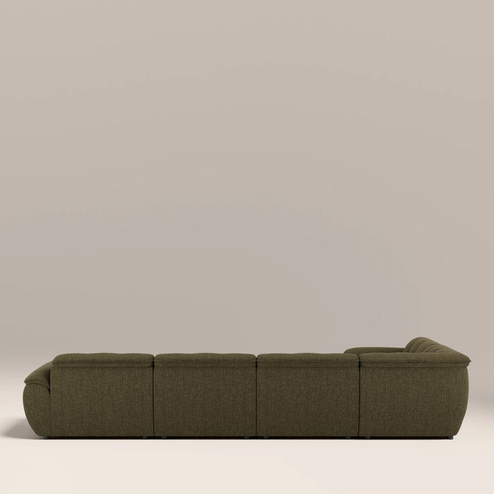 Bamba Left Hand 4 Seater Corner Sofa‚ | Olive Green Velvet Chenille