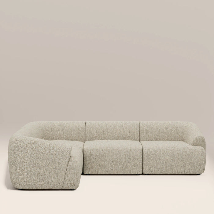 Malmo Left Hand 3 Seater Corner Sofa Oatmeal Woven Boucle