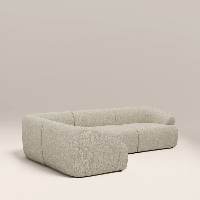 Malmo Left Hand 3 Seater Corner Sofa Oatmeal Woven Boucle