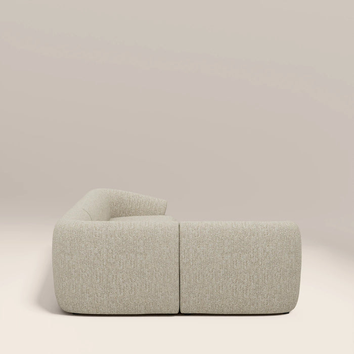 Malmo Left Hand 3 Seater Corner Sofa Oatmeal Woven Boucle