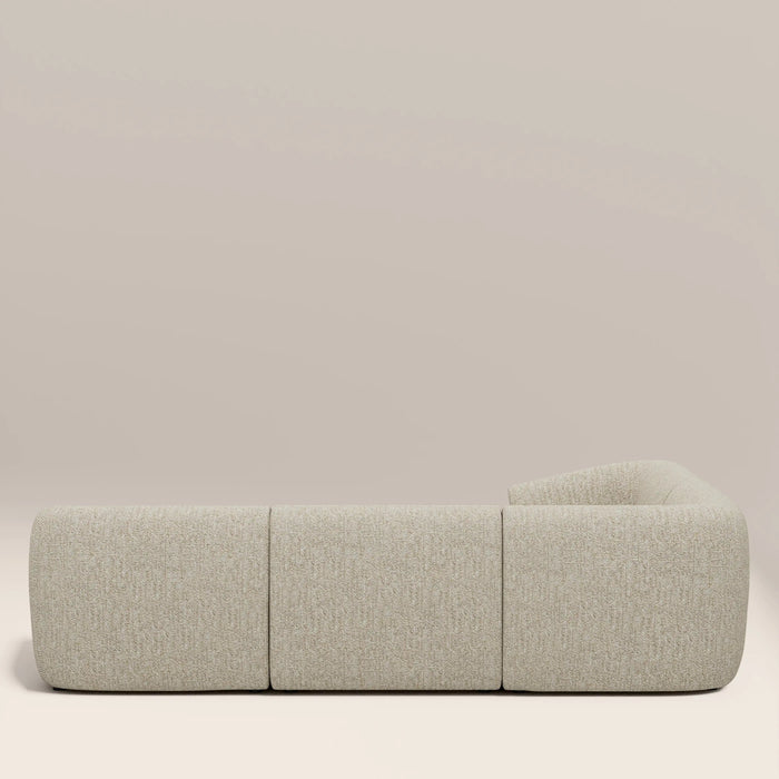 Malmo Left Hand 3 Seater Corner Sofa Oatmeal Woven Boucle