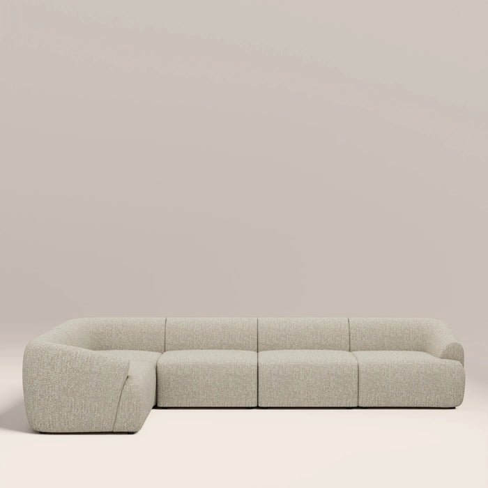 Malmo Left Hand 4 Seater Corner Sofa Oatmeal Woven Boucle