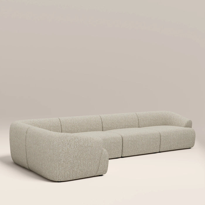 Malmo Left Hand 4 Seater Corner Sofa Oatmeal Woven Boucle