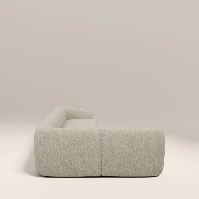 Malmo Left Hand 4 Seater Corner Sofa Oatmeal Woven Boucle