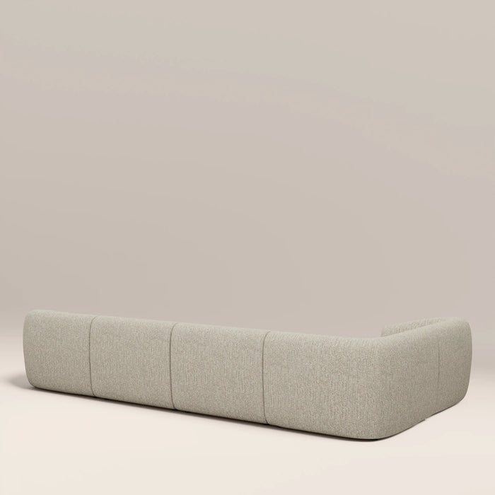 Malmo Left Hand 4 Seater Corner Sofa Oatmeal Woven Boucle