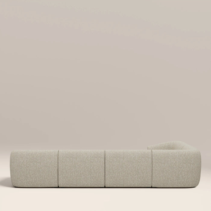 Malmo Left Hand 4 Seater Corner Sofa Oatmeal Woven Boucle