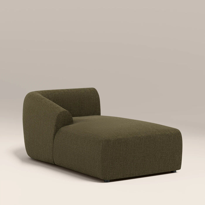 Malmo Left Chaise Module Section Olive Green Velvet Chenille