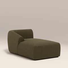 Malmo Left Chaise Module Section | Olive Green Velvet Chenille