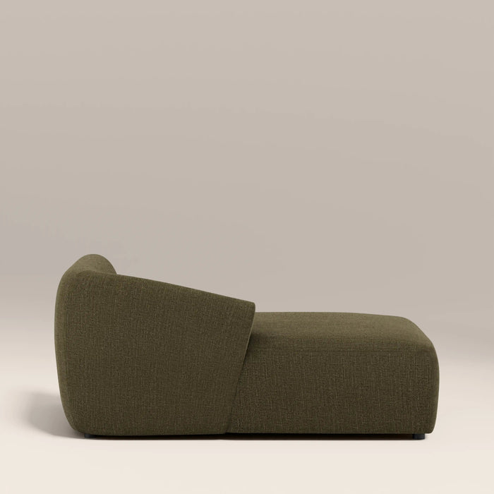 Malmo Left Chaise Module Section Olive Green Velvet Chenille