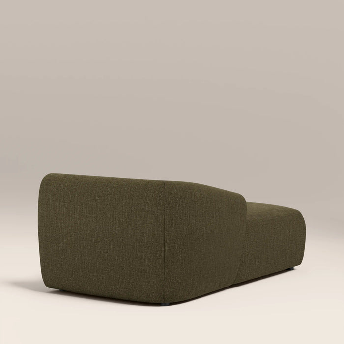 Malmo Left Chaise Module Section Olive Green Velvet Chenille