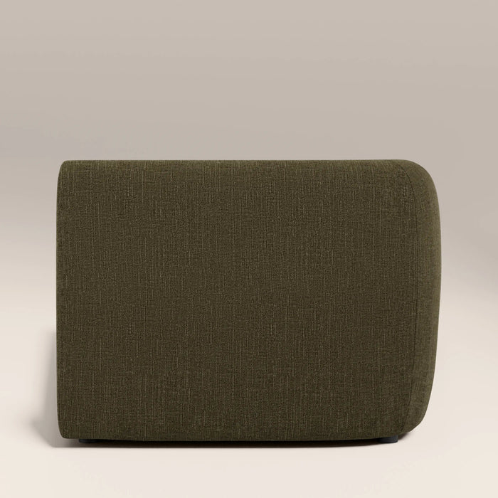 Malmo Left Chaise Module Section Olive Green Velvet Chenille